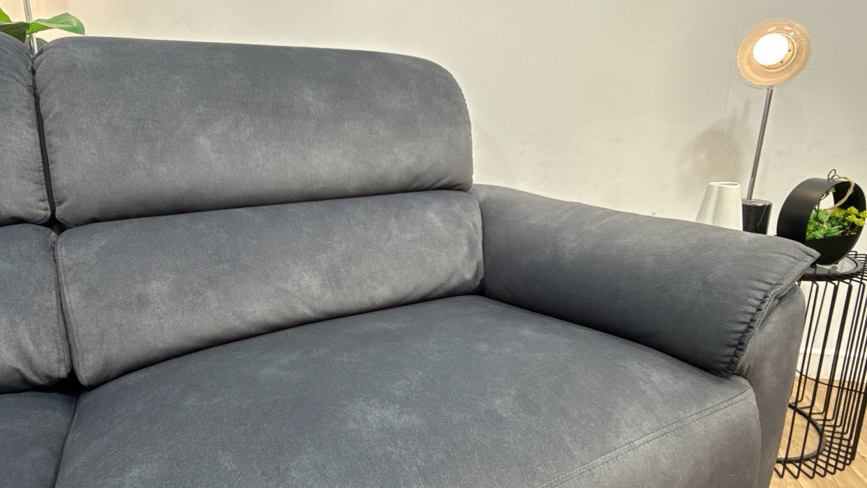 Sofology Hugo Fabric 2.5 Seater Power Recliner/Headrest in Lifestyle Flecked Charcoal