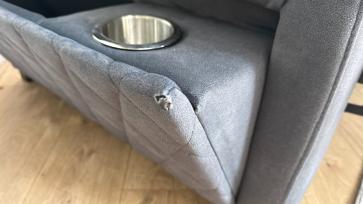 Sofology Benz Fabric 3 Seater Power Recliner/Headrest in Lifestyle Flecked Charcoal