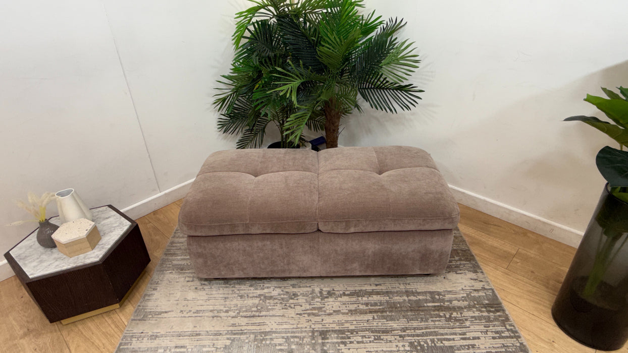 Sofology Kingsbridge Fabric Dual Storage Footstool in Relaxed Chenille Nutmeg