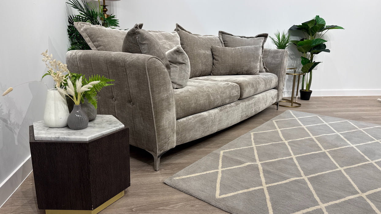 Sofology Luella Fabric 4 Seater in Luxe Chenille Stone