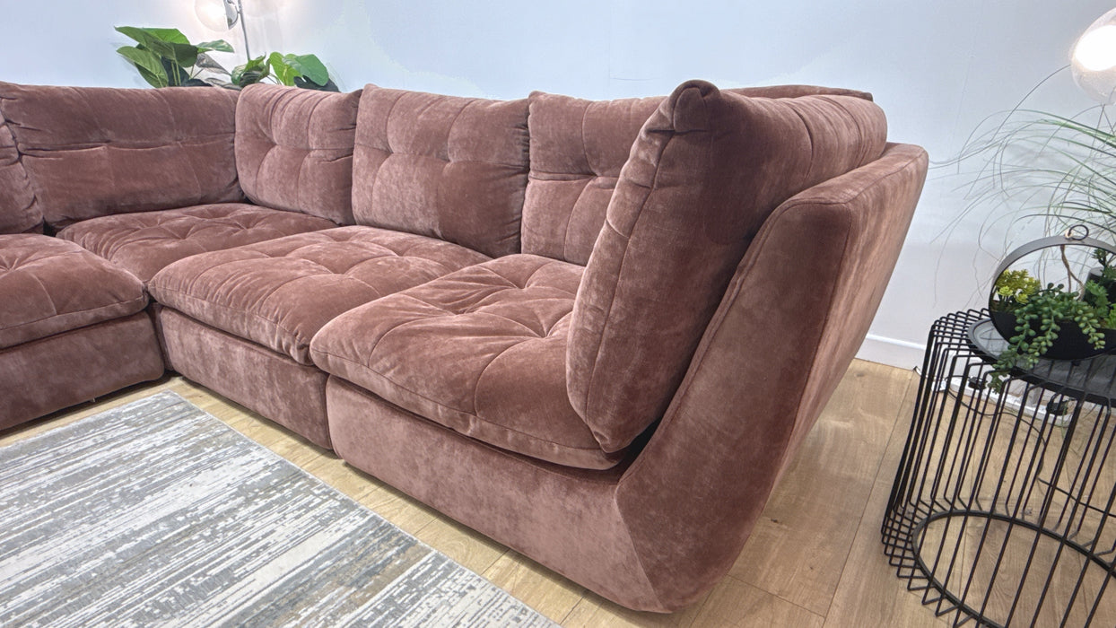 Sofology Cocoon Fabric 1 Corner 3 in Relaxed Chenille Burnt Sienna