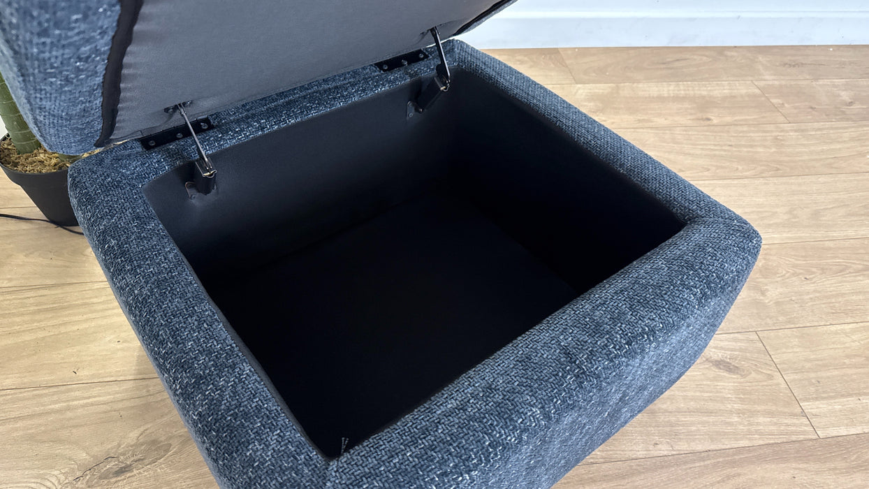 DFS The Fontaine Express Fabric Storage Footstool in Navy Combination