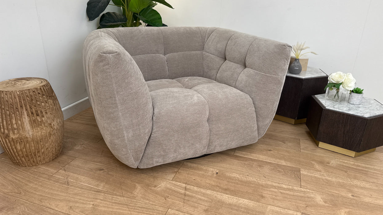 Sofology The Lunar Fabric Chair Swivel in Textured Chenille Mocha