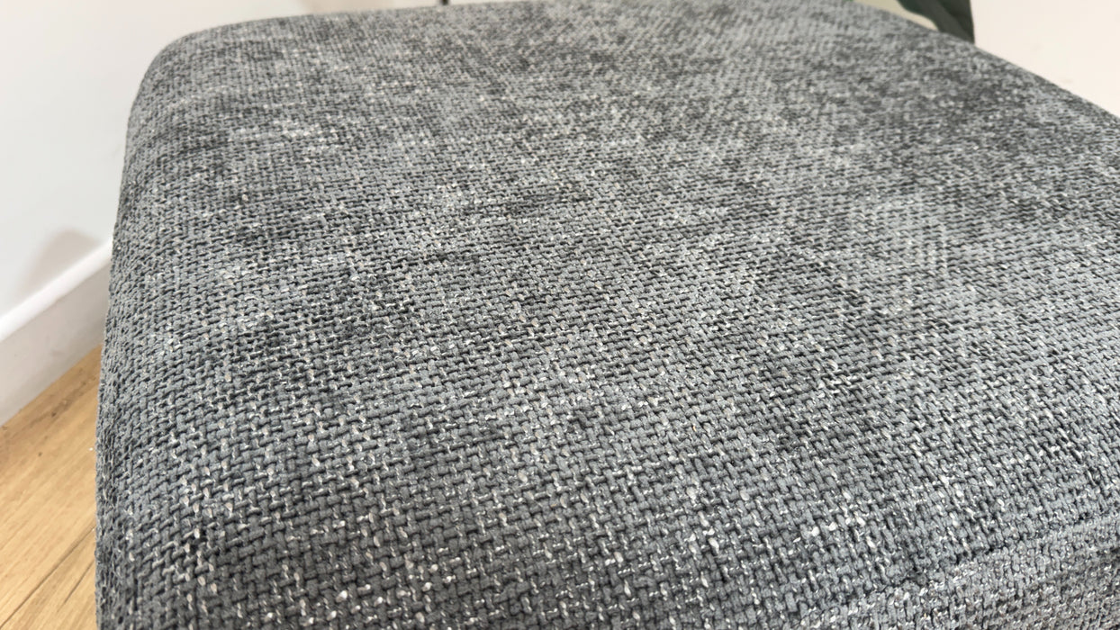 Sofology Tallulah Fabric Footstool in Basketweave Chenille Cream