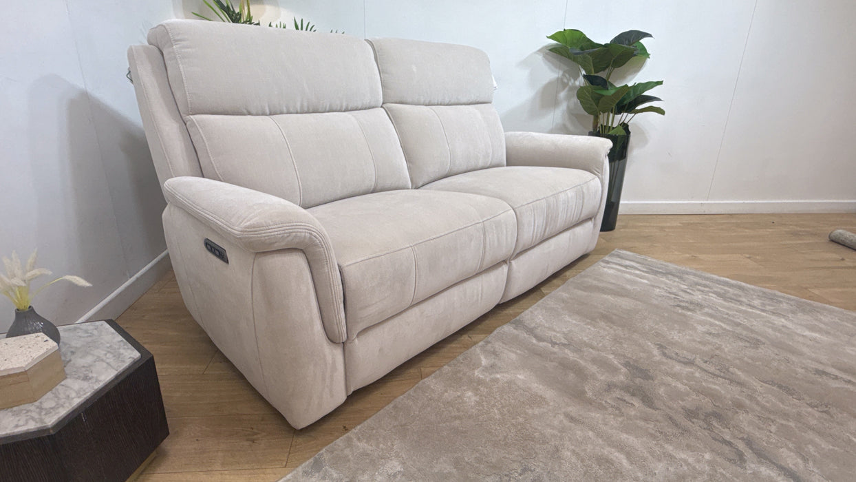 Sofology Bradie Fabric 2.5 Seater Power Recliner/Headrest in Relaxed Chenille Cotton