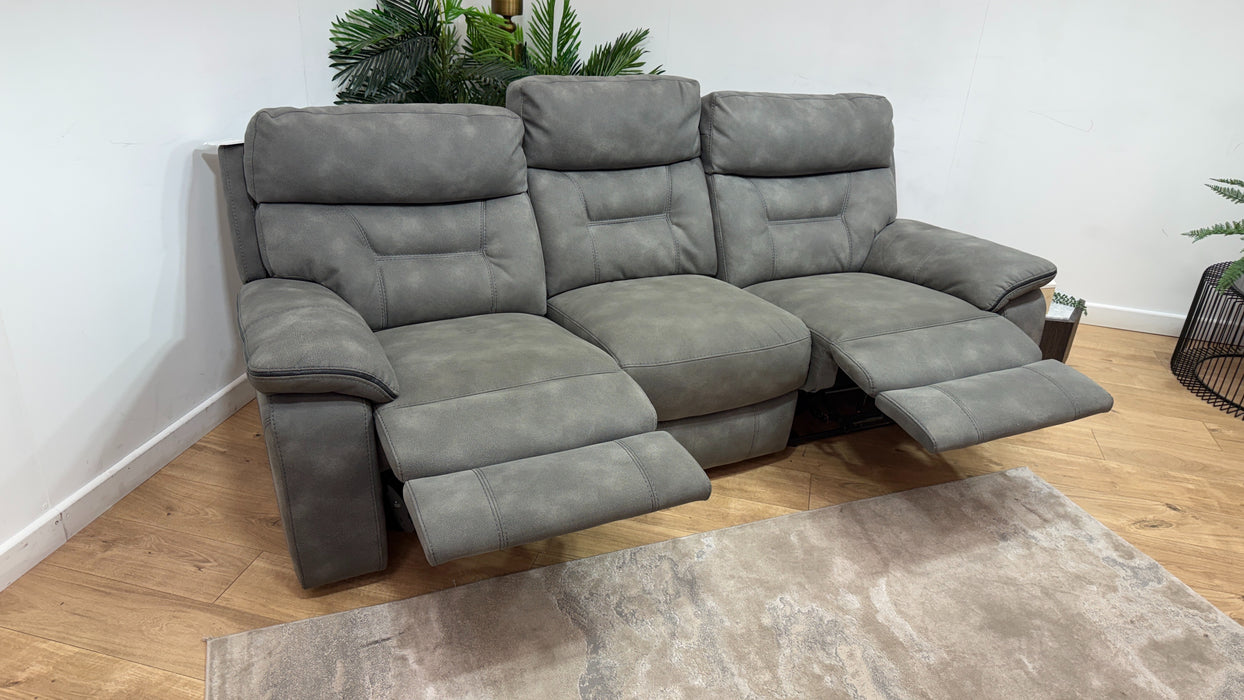 DFS Forster Express Fabric 3 Seater Recliner in Silver
