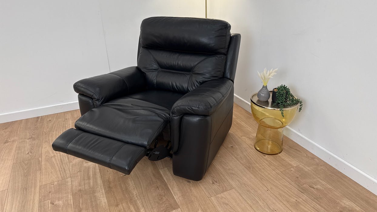 Nixon Black Leather Manual Recliner