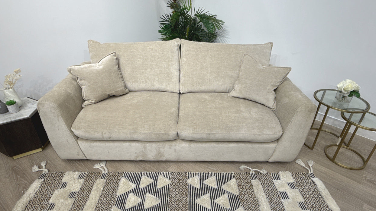 Sofology Hudson Fabric 3 Seater in Luxury Sherpa Pebble