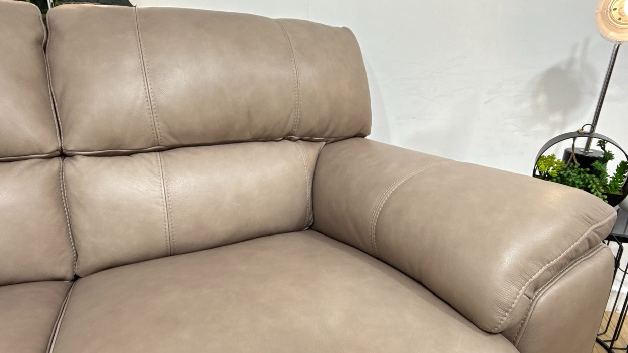 Sofology Santina Leather 2 Seater in Relaxed Soft Stone