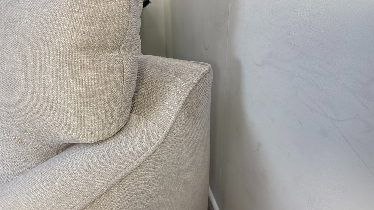 Sofology Mayfair Fabric 2 Seater Foam Seats in Linen Look Chenille Mist/Pearl Mix