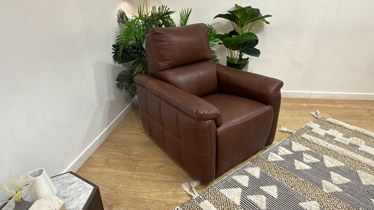 Sofology Ripley Leather Chair in Trusty Embossed Chestnut
