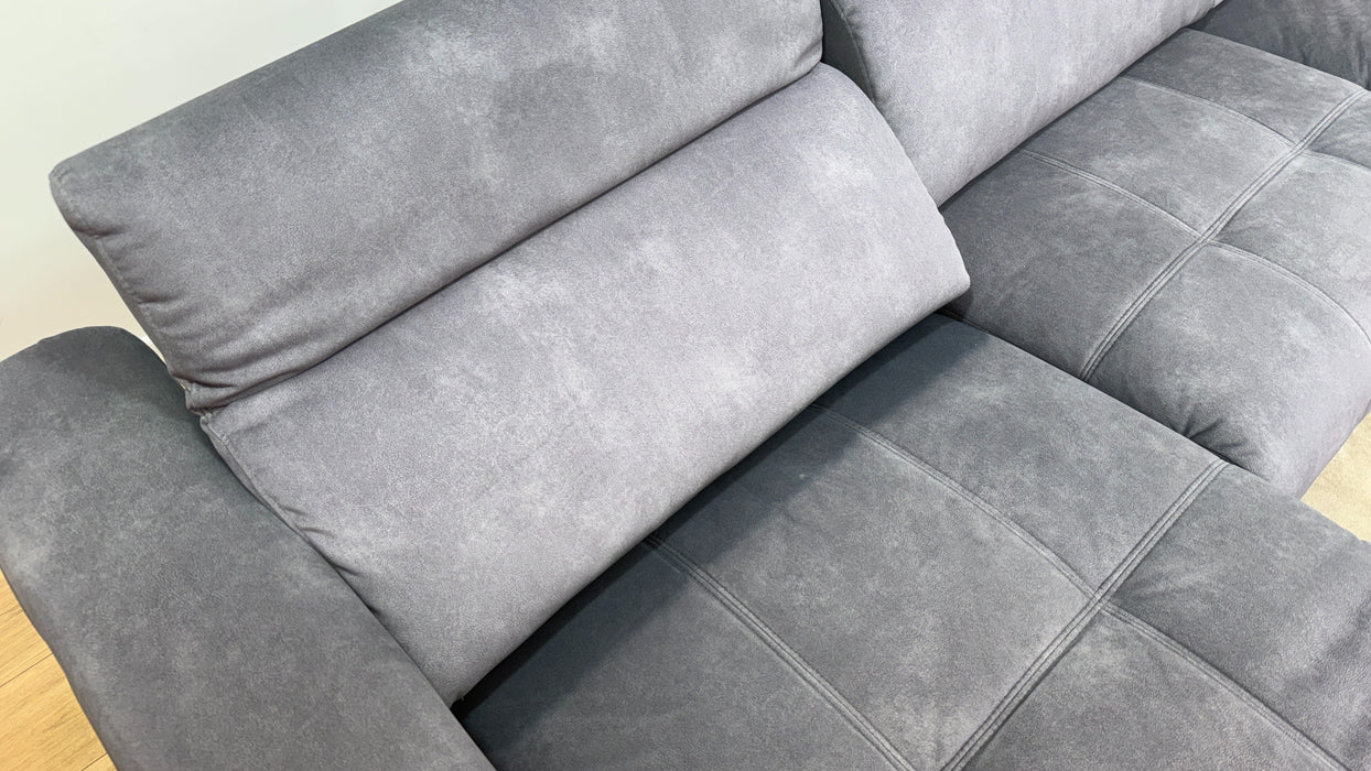 Sofology Marvella Fabric 3 Corner Console 1.5 Power Recliner/Headrest in Lifestyle Flecked Charcoal