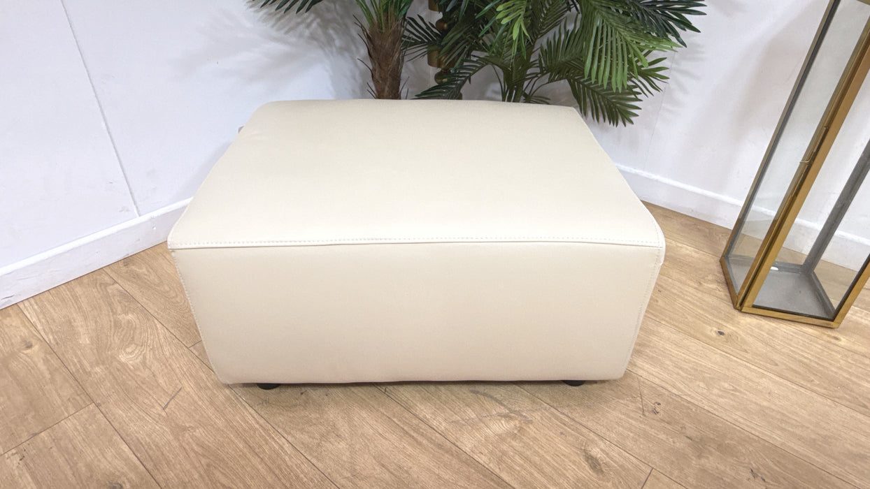 Sofology Premiere Leather Designer Storage Footstool in Trusty Embossed Bone China