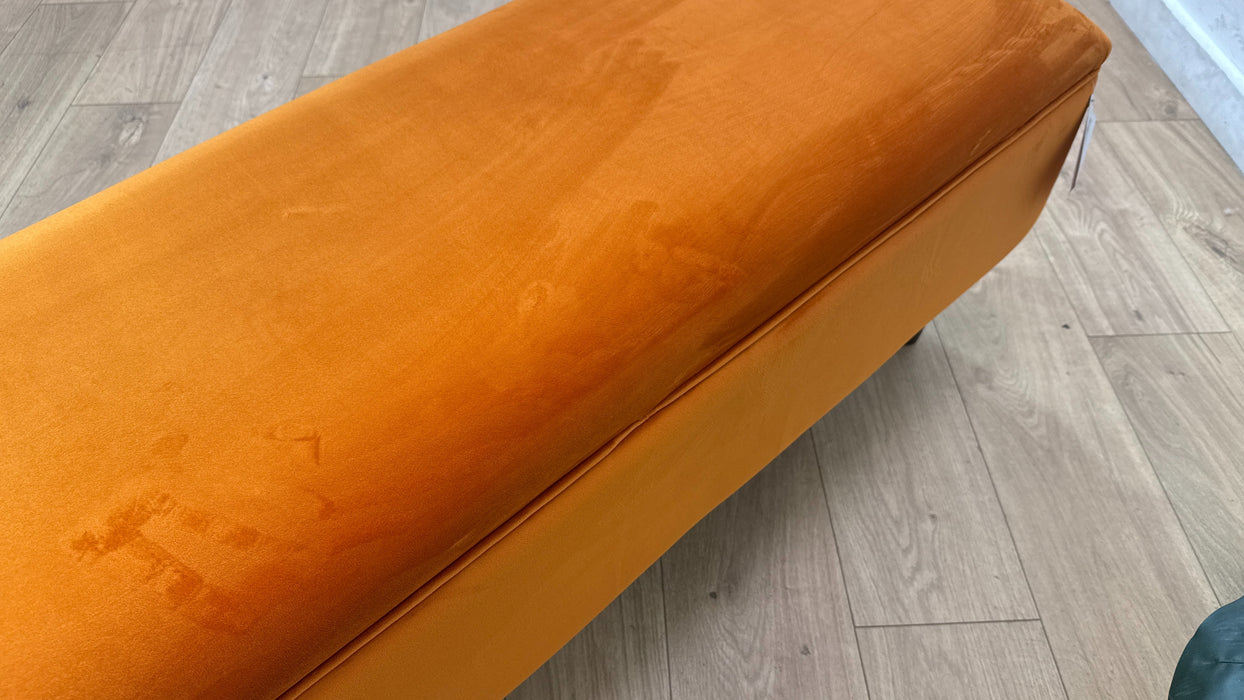 Sofology Islington Fabric Ottoman Storage Footstool in Sleek Tangerine