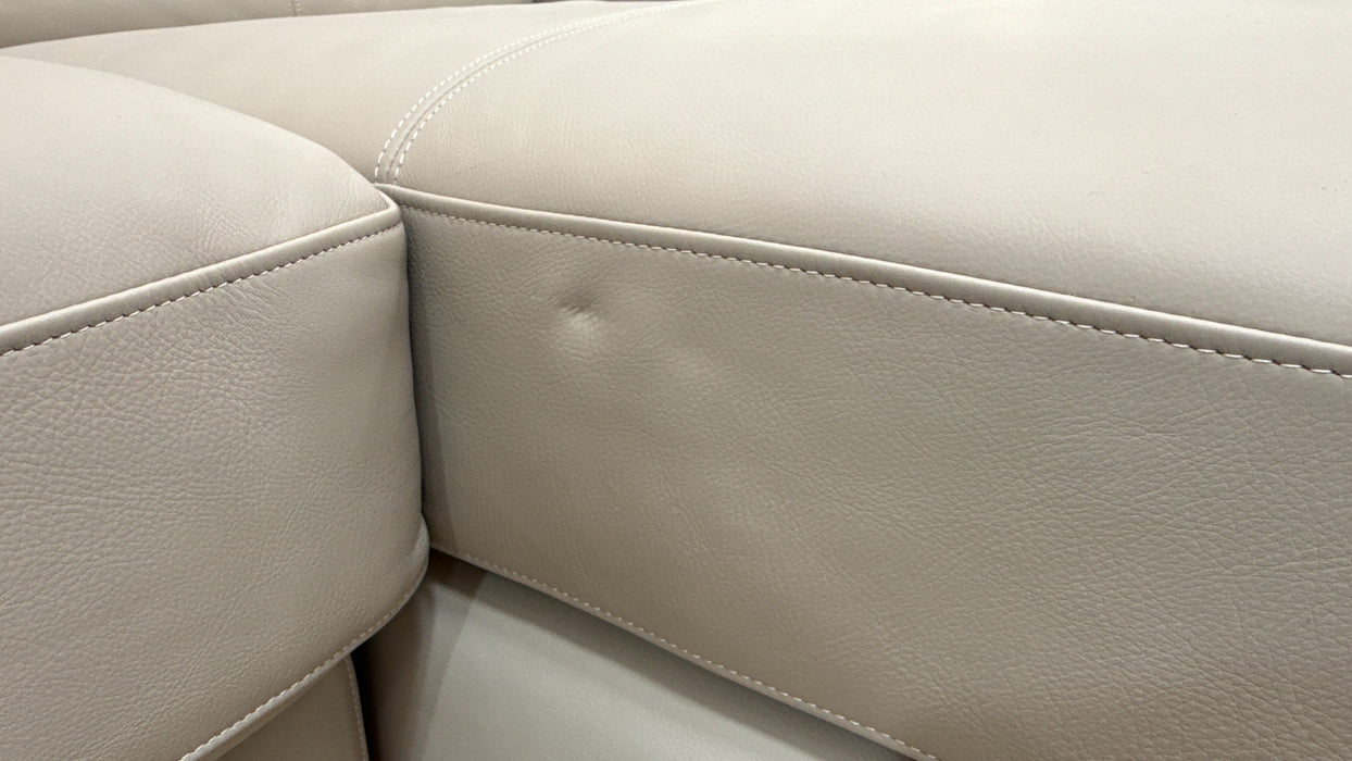 Sofology Metropolitan Leather 4 Seater Chaise Sofa Bed with Storage in Trusty Matt Plus Stone