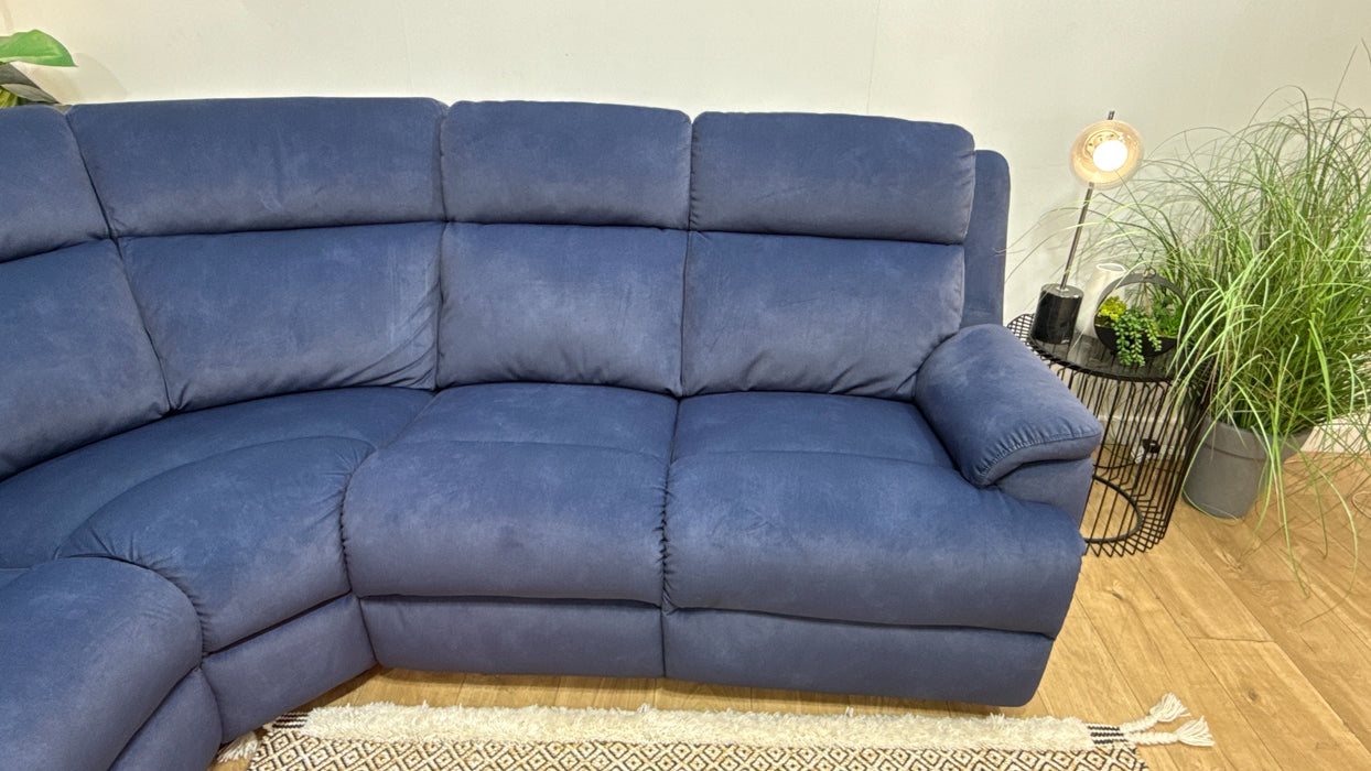 Sofology Gracie Fabric 1 Corner 3 Power Recliner in Lifestyle Flecked Navy