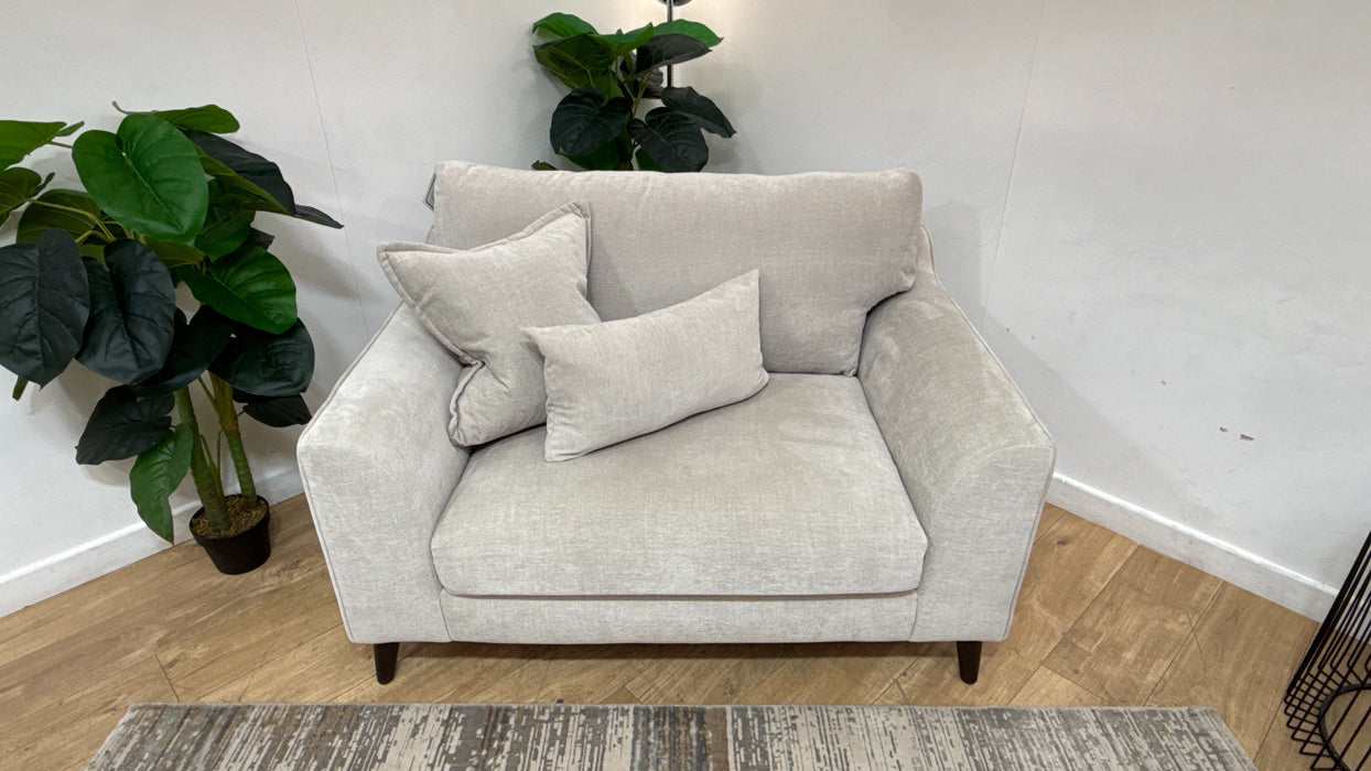 Sofology Mayfair Fabric Loveseat Foam Seat in Soft Chenille Linen
