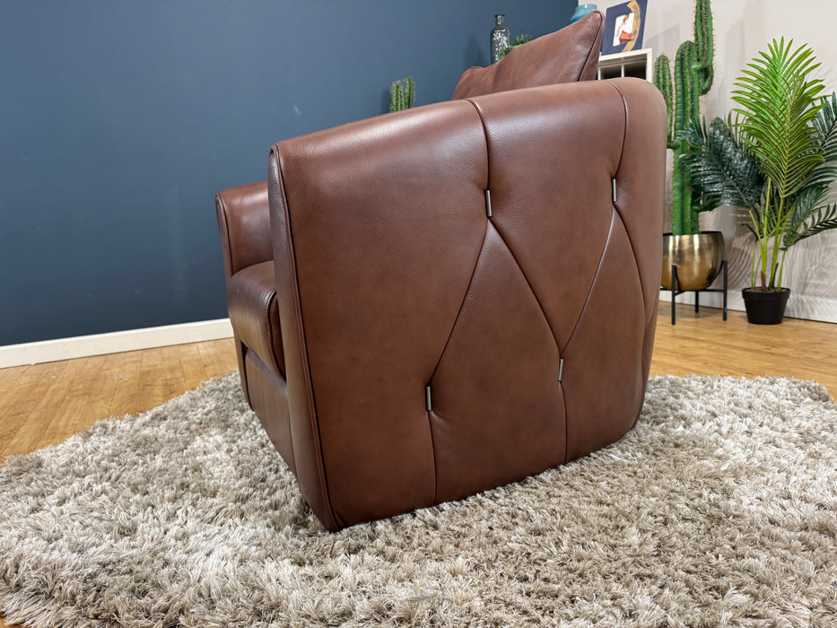 Kingsbridge Leather Swivel Chair - Trusty Embossed Chestnut (WA2)