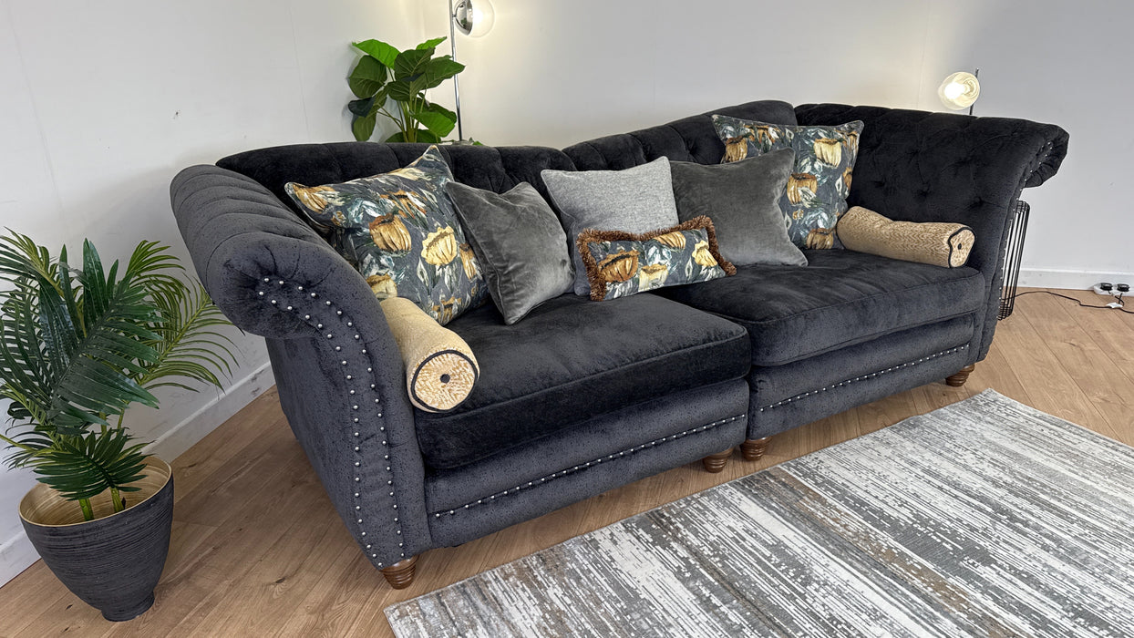 Persia 4 Seater Split - Fabric - Smoke/Mustard Mix