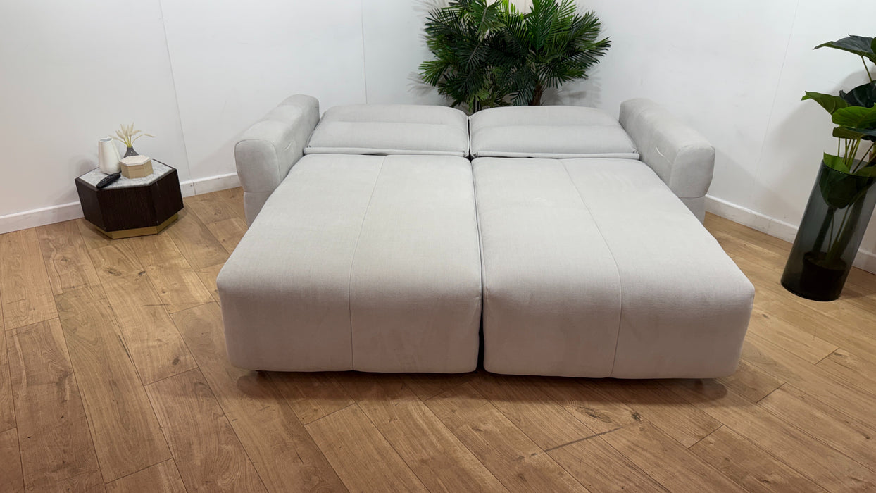 Sofology Sanctuary Fabric 3 Seater Double Power Chaise & Motion Back in Relaxed Chenille Stone