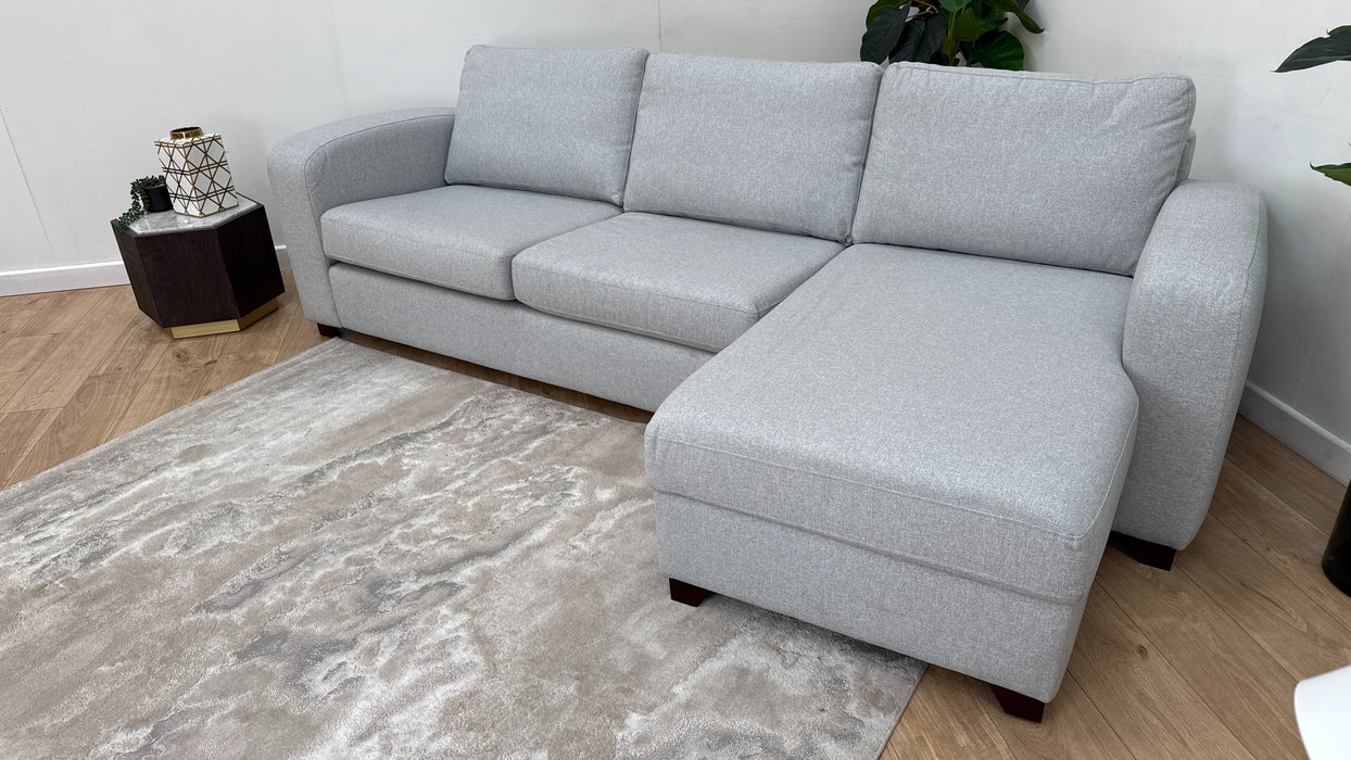 DFS Layla Right Hand Facing Storage Chaise End 3 Seater Supreme Sofa Bed in Silver