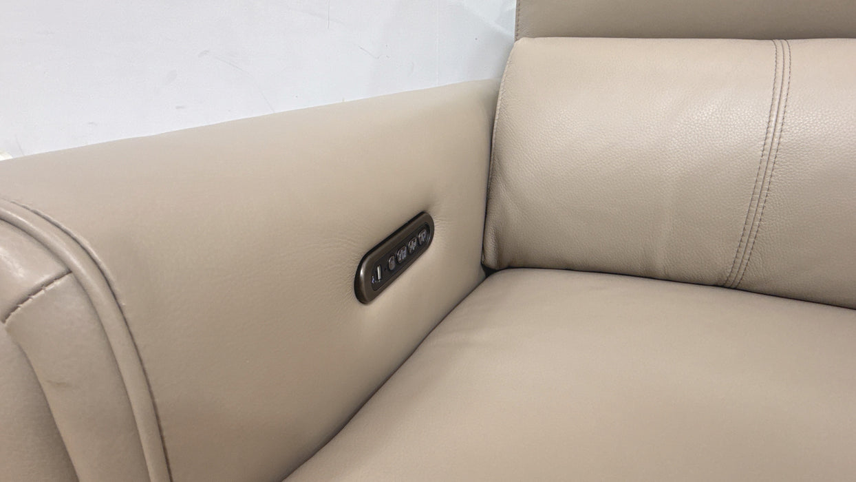 Sofology Ravello Leather 2.5 Seater Power Recliner/Headrest Lumbar Support in Trusty Embossed Stone