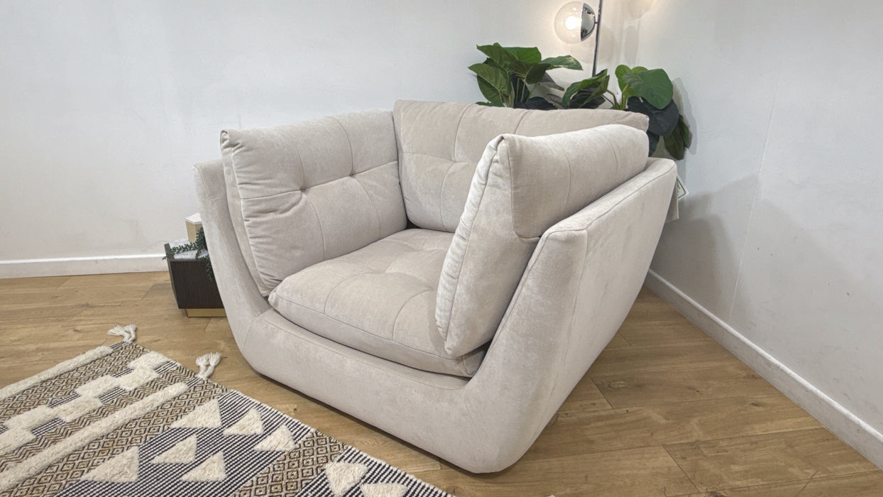 Sofology Cocoon Fabric Loveseat in Relaxed Chenille Cotton