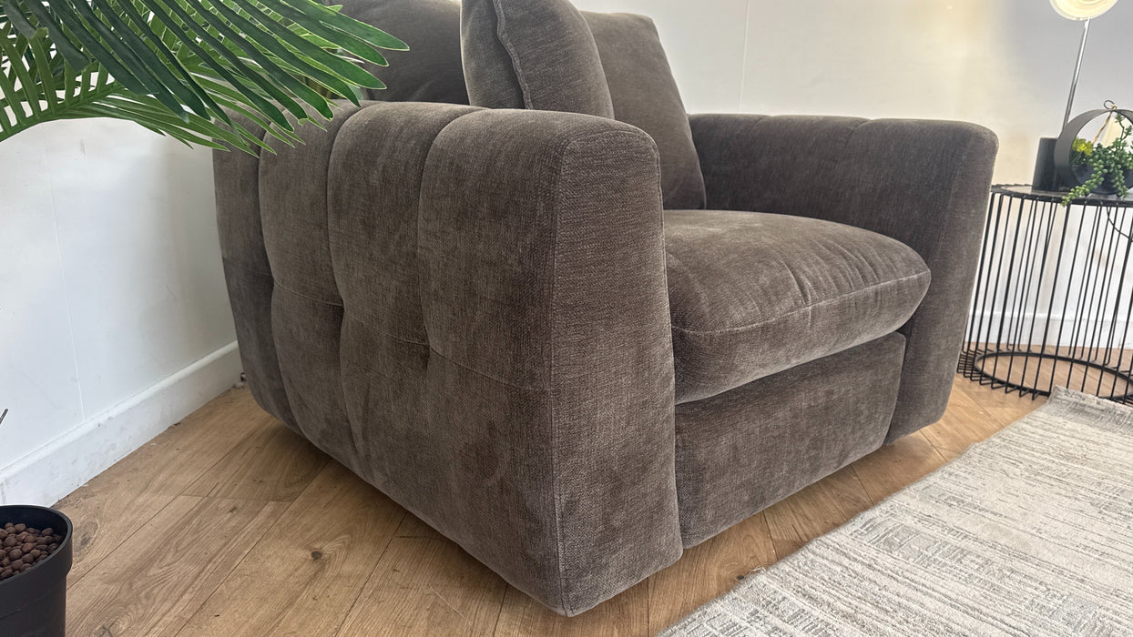 Sofology Fabric Chair in Sample Luxury Deep Pile Chenille Montreal Mole 456