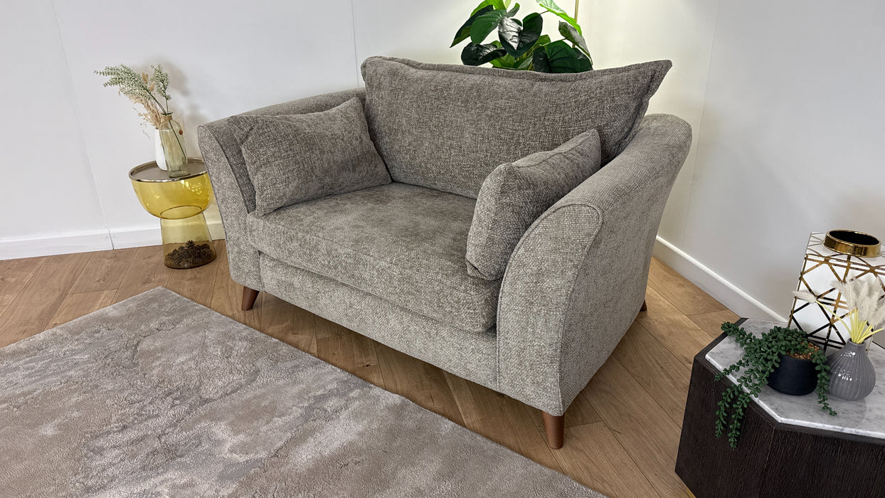 Sofology Scintillate Fabric Loveseat in Basketweave Chenille Stone