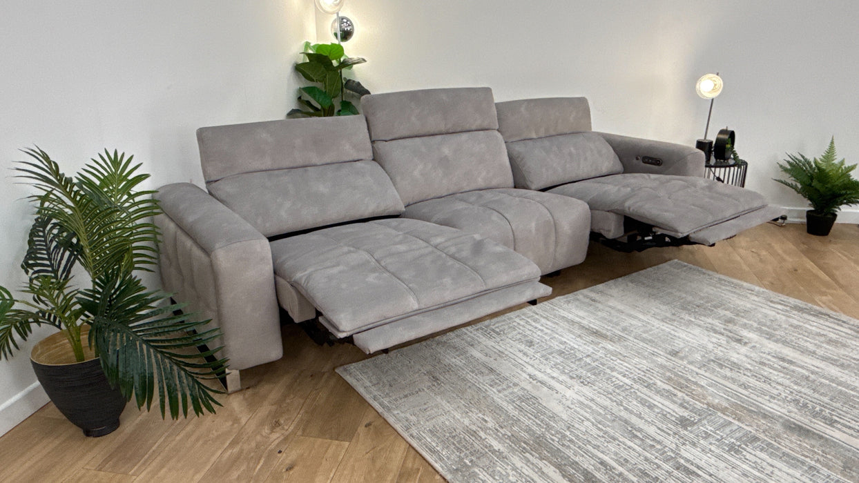 Sofology Marvella Fabric Recliner 4 Seater Split in Stone