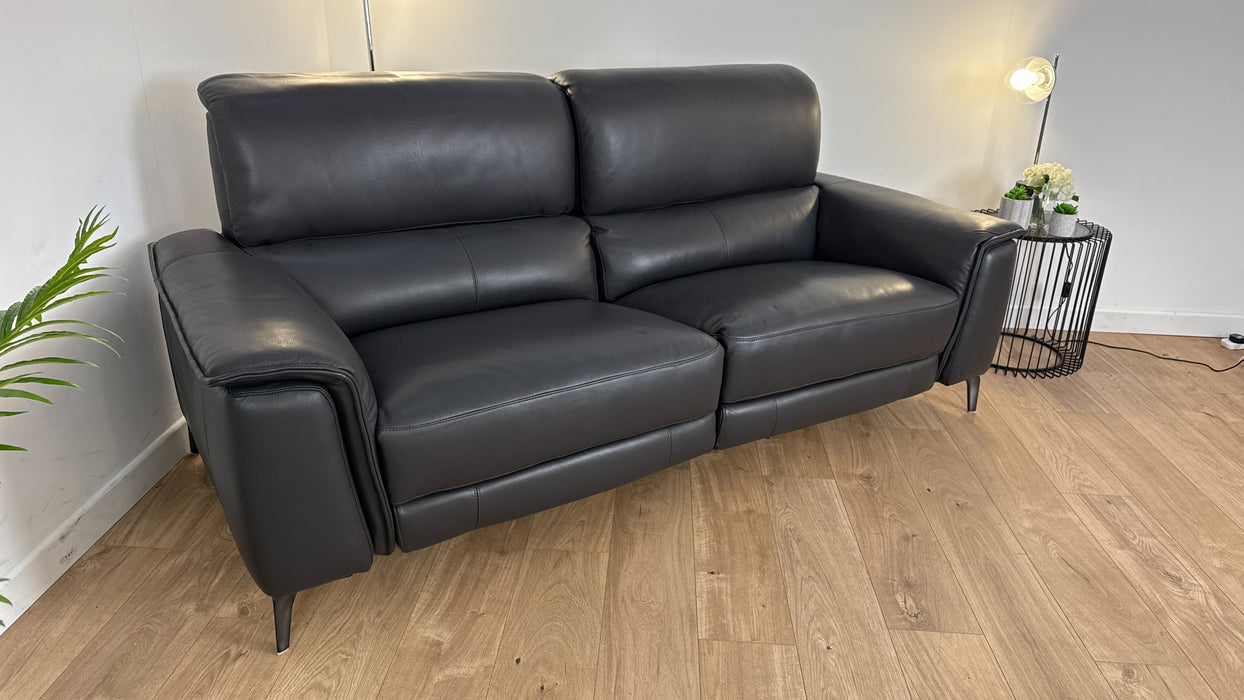 Auberon 3 Seater - Leather Power Recliner + Power Hdrst Sofa