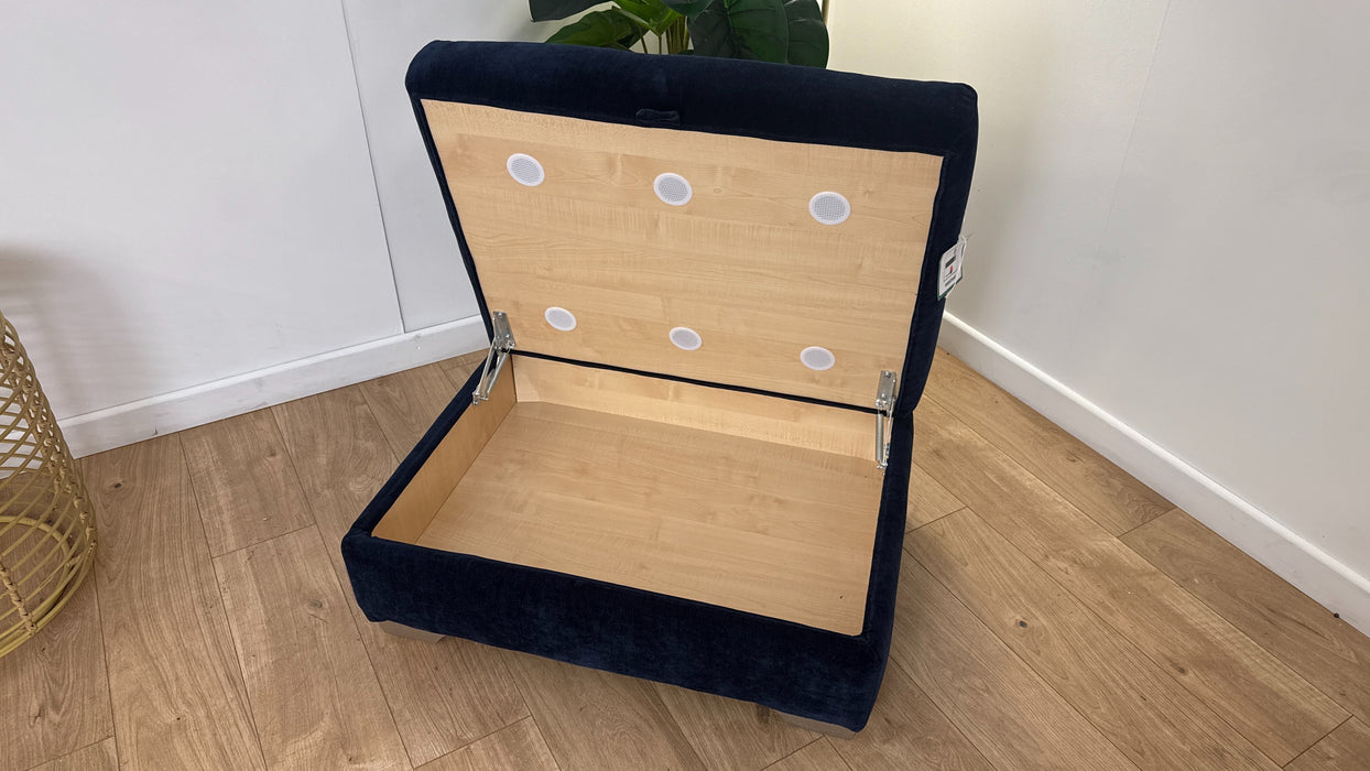 Sofology The Tallulah Fabric Footstool in Chenille Navy