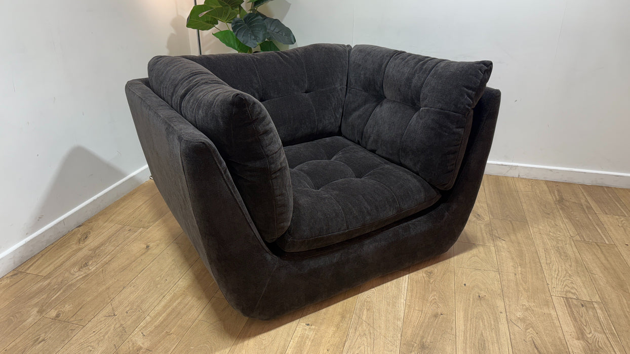 Sofology The Cocoon Fabric Loveseat in Relaxed Chenille Raisin