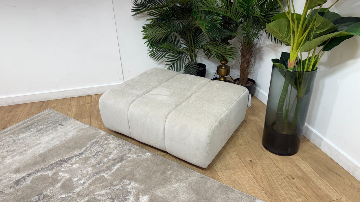 Sofology Waldorf Fabric Storage Footstool in Soft Chenille Linen