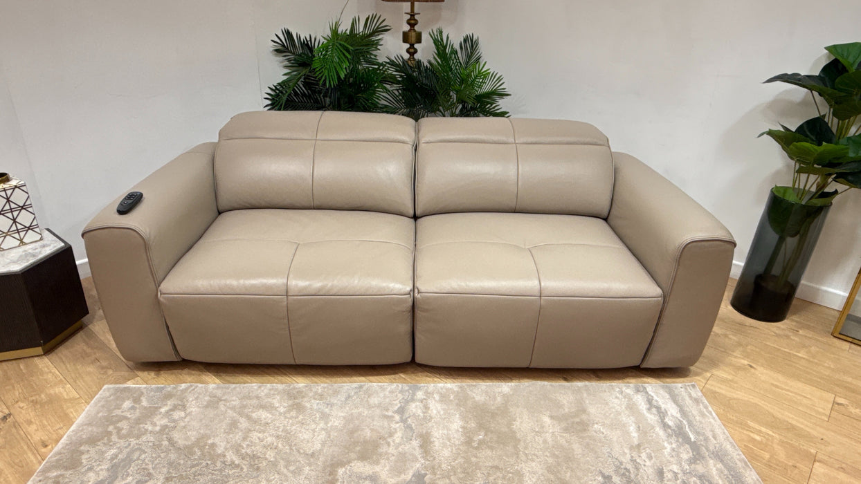 Sofology The Riviera Leather 3 Seater in Trusty Embossed Stone