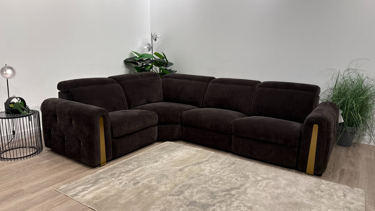 Sofology Kingsbridge 1.5 Corner 3 Recliner in Relaxed Chenille Raisin