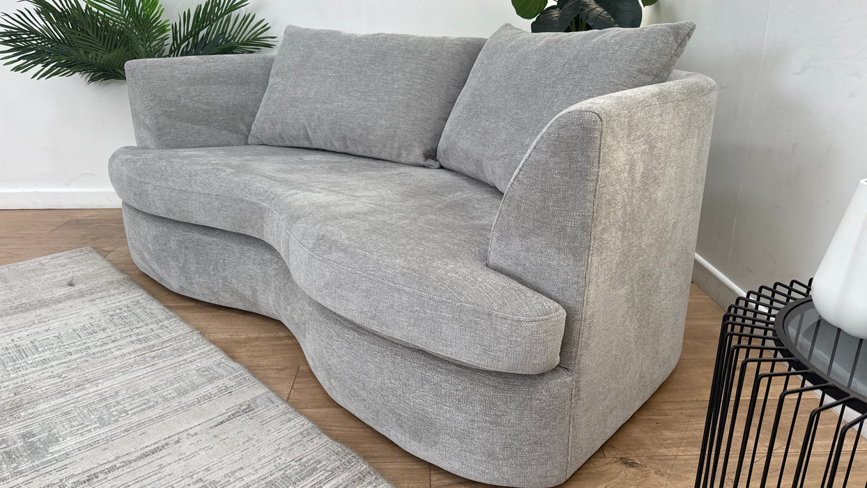 Sofology Chloe Fabric 3 Seater Full Back in Linen Look Chenille Grey Mix