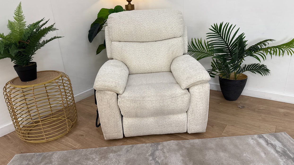 DFS Rise & Tilt Fabric Chair in Cream mix