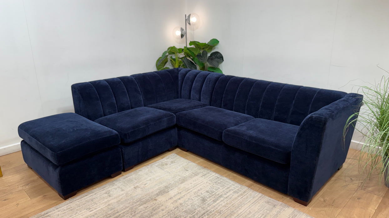 Sofology Downtown Fabric Terminal 1 Corner 2 in Soft Chenille Navy