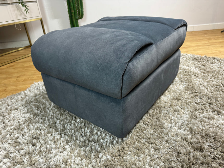 Marvella Fabric Footstool Flecked Fabric Charcoal  (WA2)