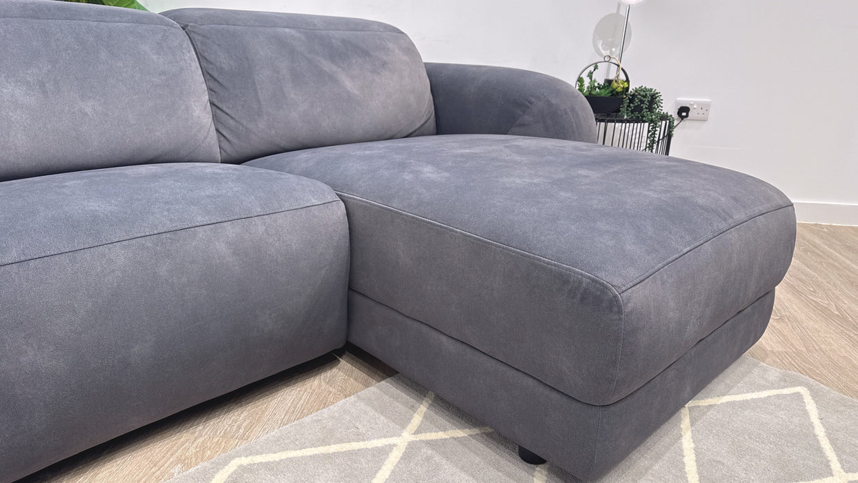 Sofology Drift Fabric 4 Seater Chaise Power Recliner/Headrest in Lifestyle Flecked Charcoal