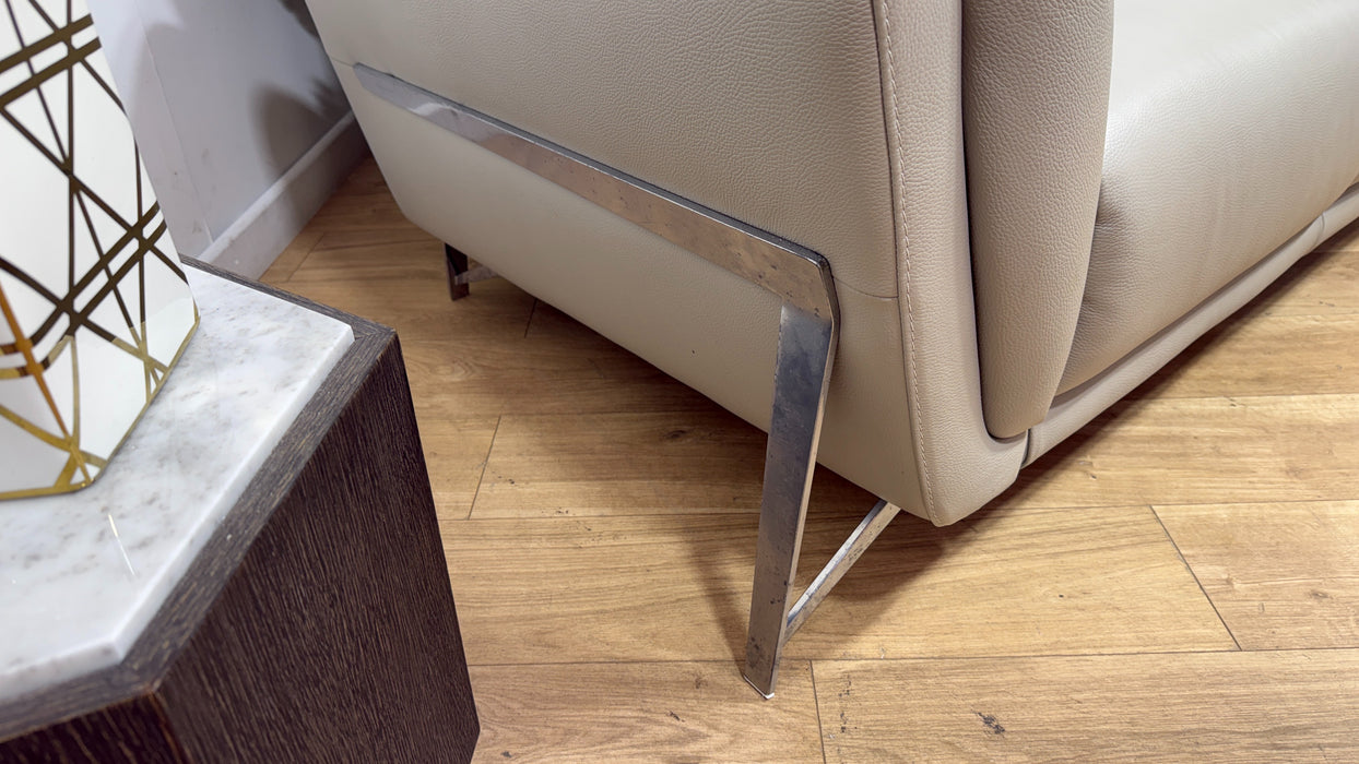 Sofology Loreto Leather 2 Seater in Amalfi Grey