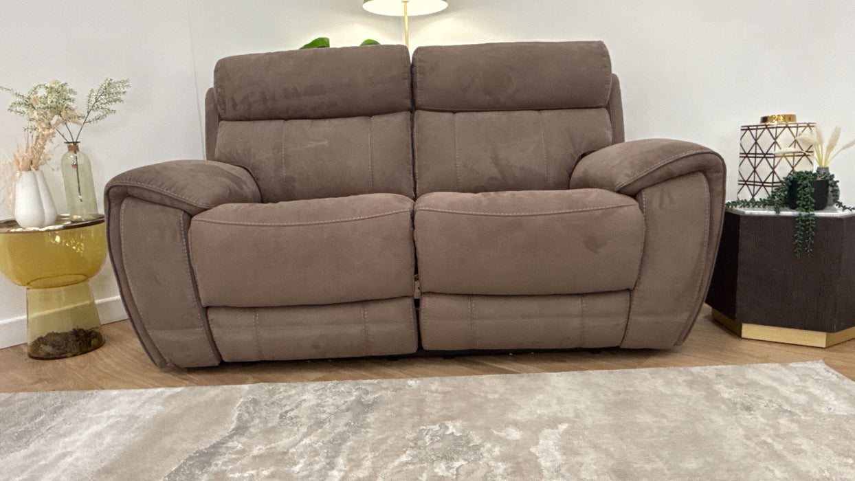 Sofology Radleigh Fabric 2 Seater Power Recliner/Headrest in Lifestyle Textured Cappuccino