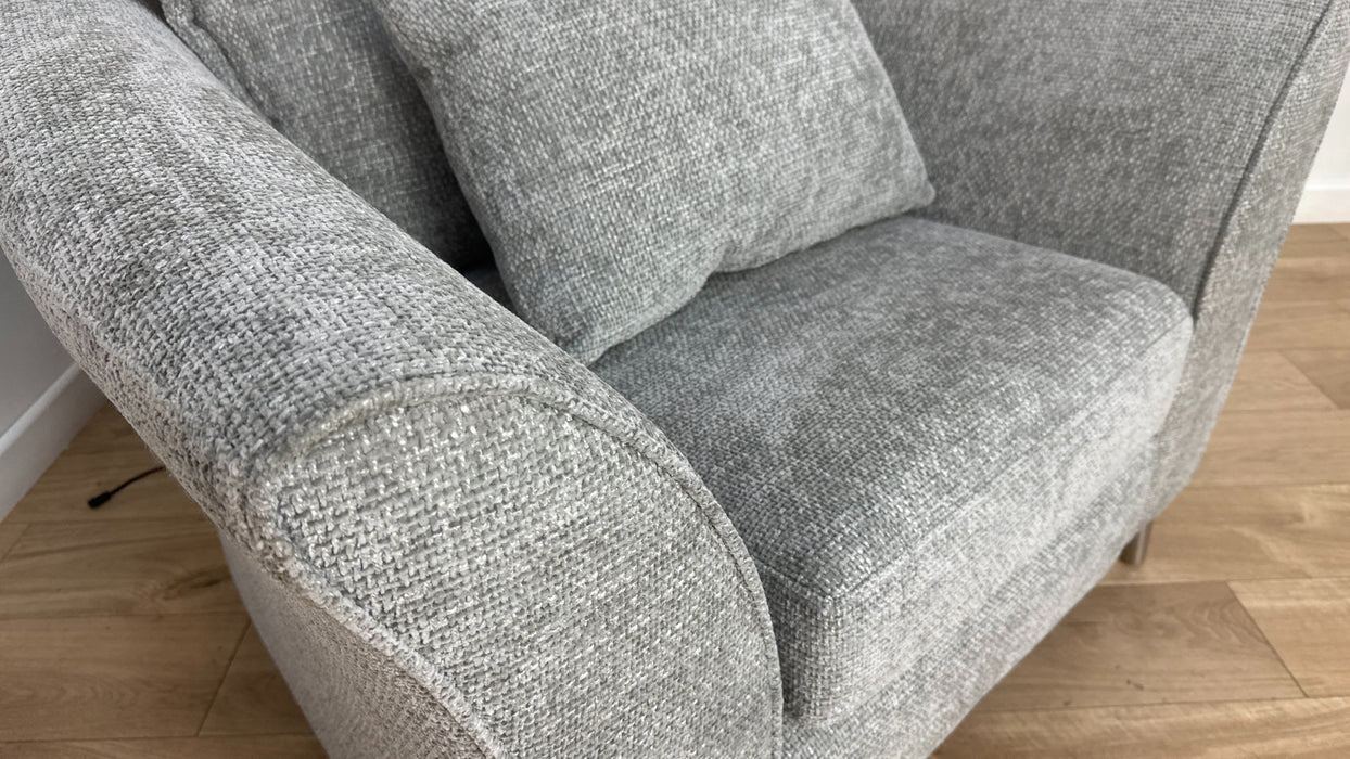 Sofology Scintillate Fabric Loveseat in Basketweave Chenille Silver