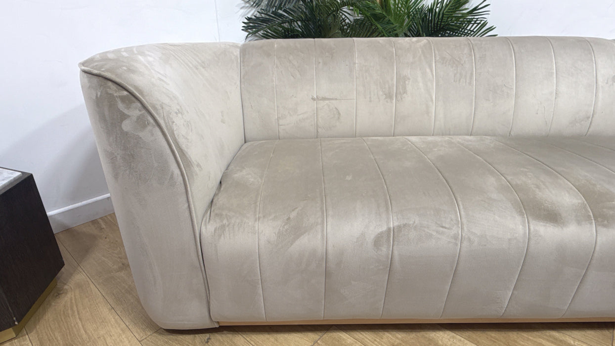 Sofology Fitzrovia Fabric 3 Seater in Matt Velvet Stone Mix with Trim