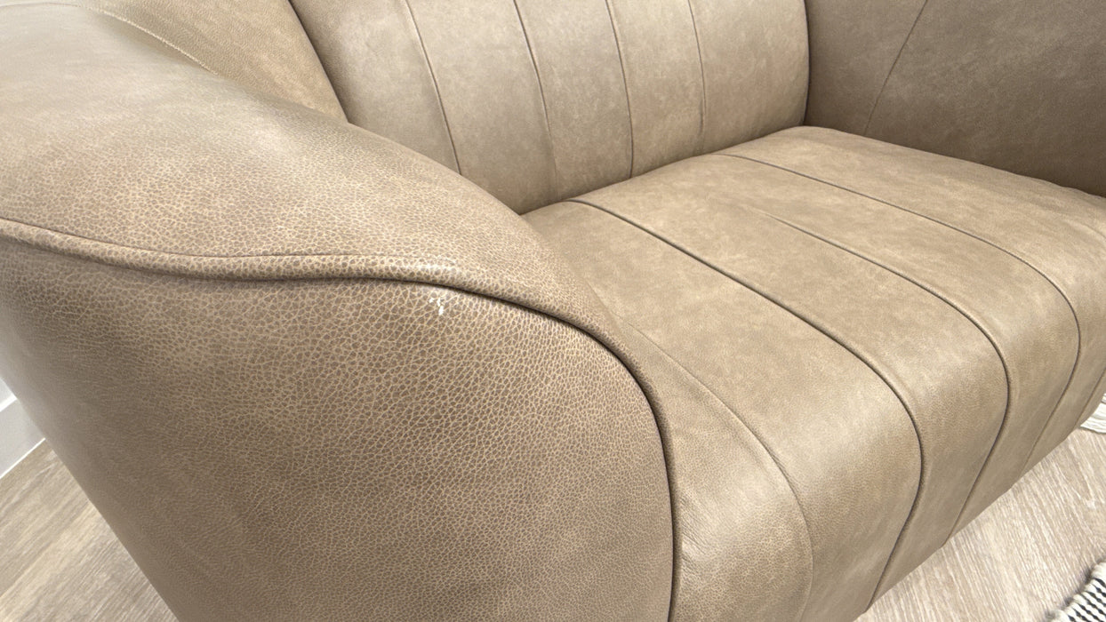 Sofology Fitzrovia Leather Loveseat in  Relaxed Natural