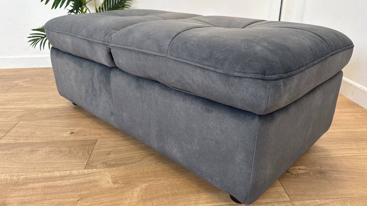 Marvella Footstool - Fabric Footstool  - Charcoal