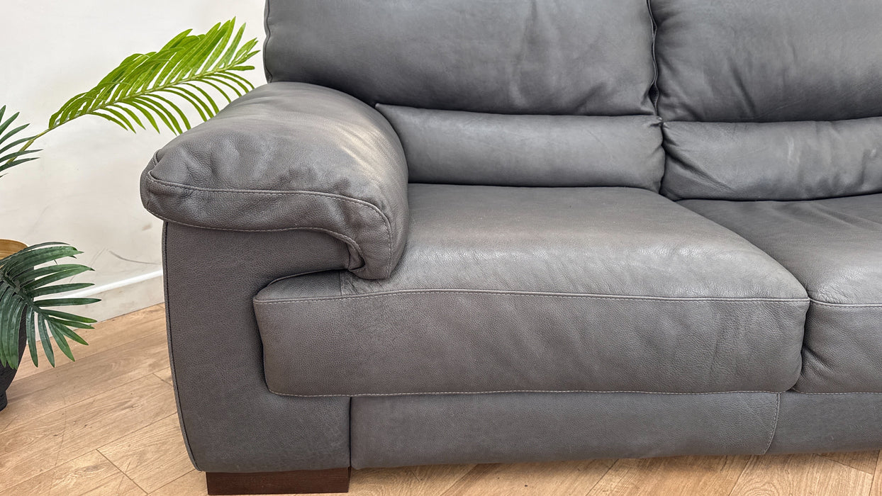 Sofology The Santino 2 Seater Leather Sofa in Apollo Grey