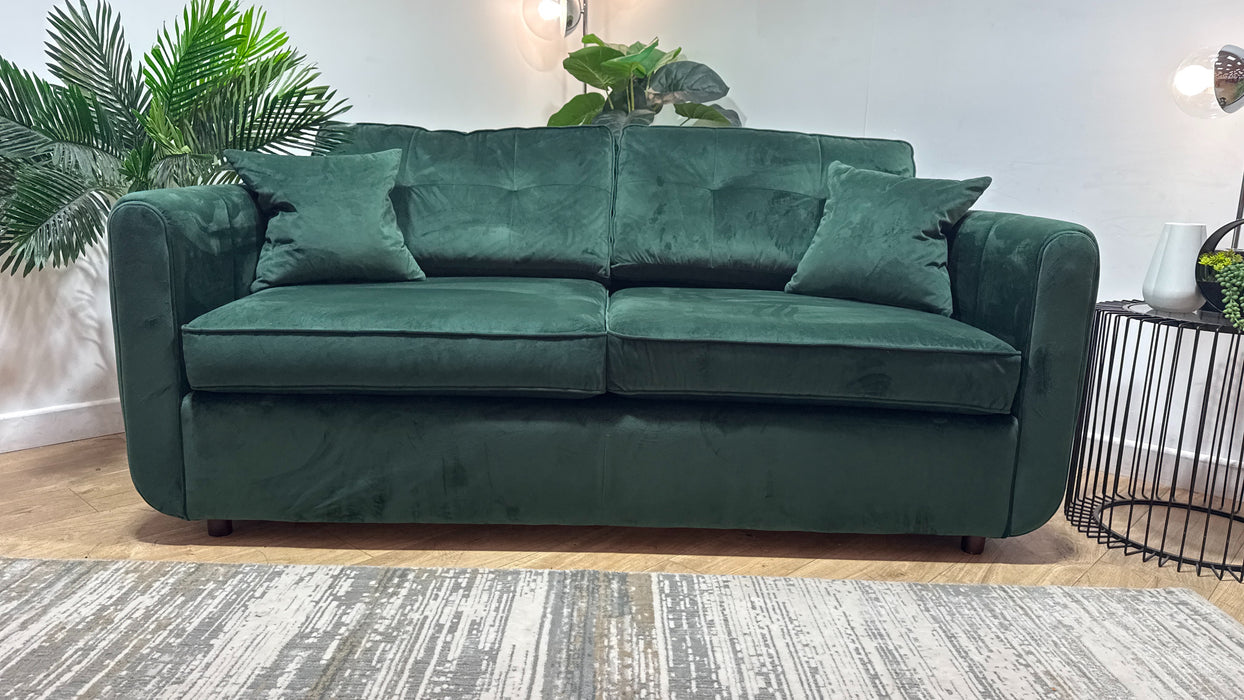 Sofology Islington Fabric 3 Seater Hypnos Deluxe Sofa Bed in Sleek Green