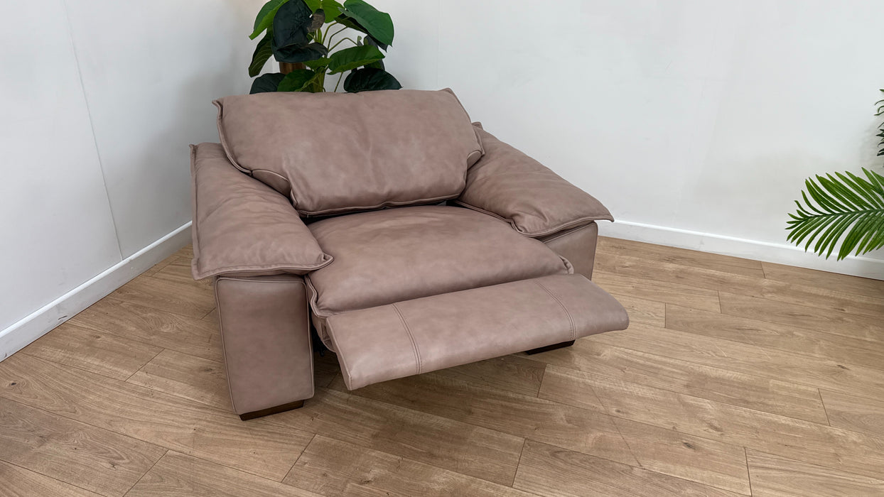 Sofology Embrace Recliner Loveseat Chair in Trusty Matt Leather Taupe